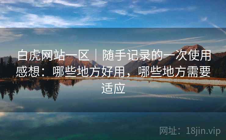 白虎网站一区|随手记录的一次使用感想:哪些地方好用,哪些地方需要适应 第1张 白虎网站一区|随手记录的一次使用感想:哪些地方好用,哪些地方需要适应 第1张
