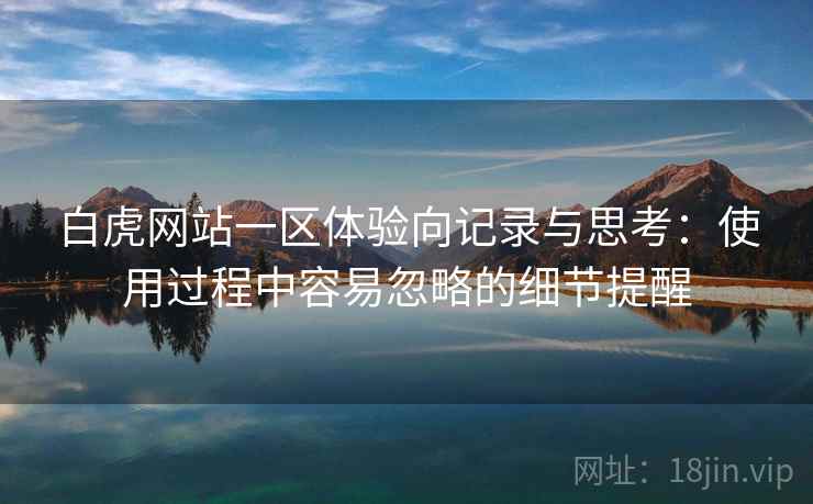 白虎网站一区体验向记录与思考：使用过程中容易忽略的细节提醒  第2张